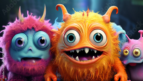 very cute fictional cartoon monsters