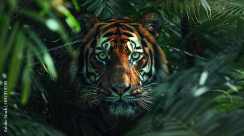 Tiger Hiding in the Jungle