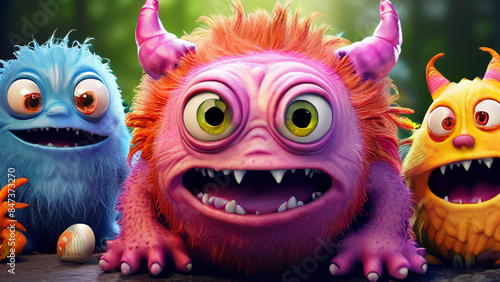 very cute fictional cartoon monsters