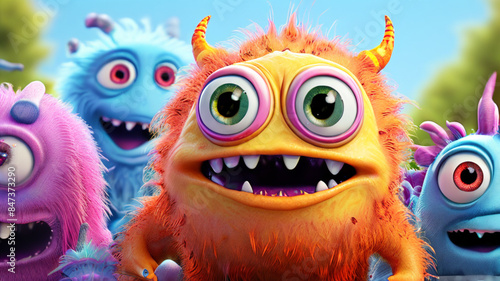very cute fictional cartoon monsters