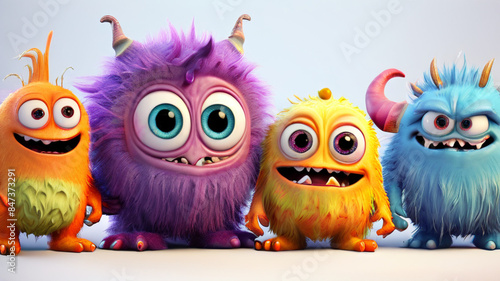 very cute fictional cartoon monsters