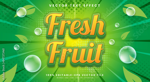 Fresh Fruit 3d editable text effect Template