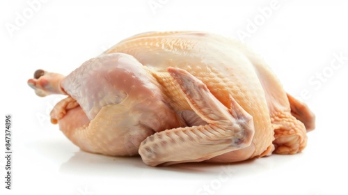 Whole chicken meat isolated on white background.