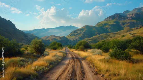 Vorotan River Canyon in Armenia with nearby dirt road