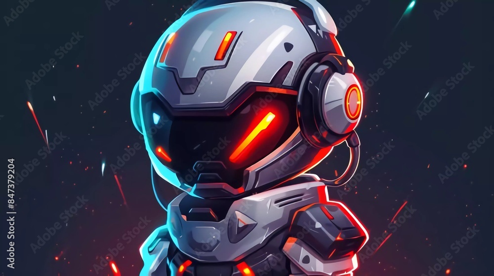 Fototapeta premium Very cute mecha chibi esport mascot logo design