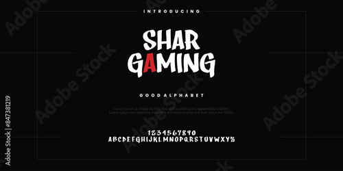 Rough custom abstract digital alphabet font typography. Bold Condensed Display Font. Vector illustration