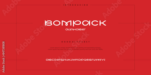 Simple abstract minimal modern alphabet fonts. Typography technology vector illustration