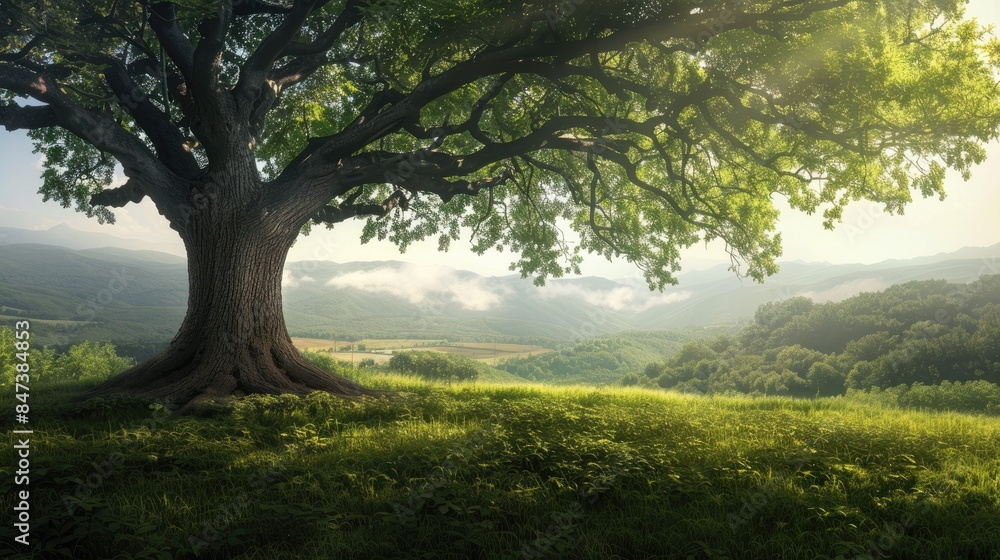 Fototapeta premium Large Tree Stands Solitary