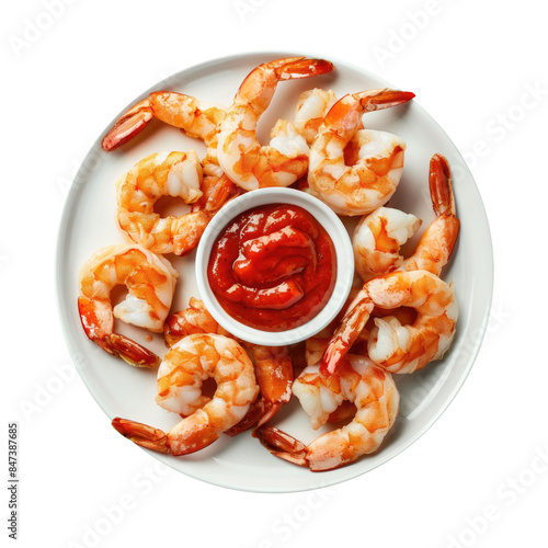 A Plate of Shrimp with Cock...