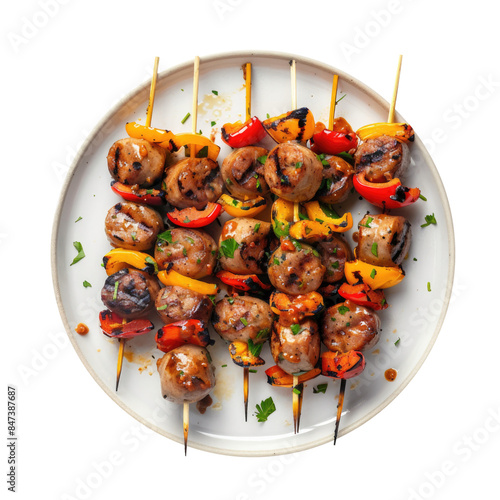 A Plate of Sausage Kebabs I...