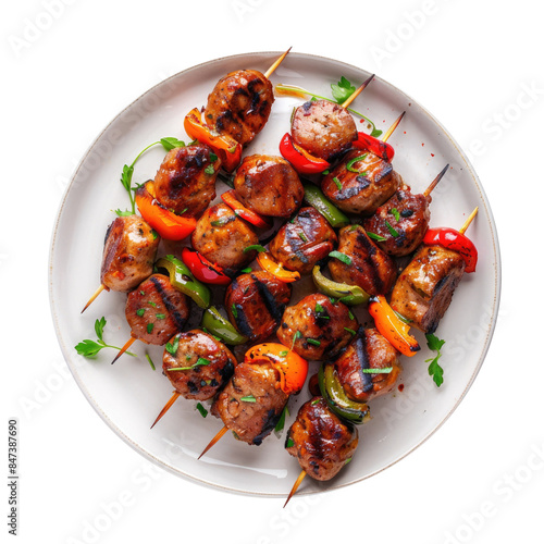 A Plate of Sausage Kebabs I...