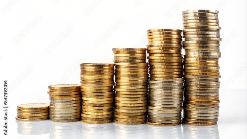 A stack of coins with the top one being the smallest A stack of coins with the top one being the smallest