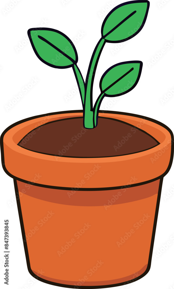 Fototapeta premium a cartoon illustration of a flower growing in a pot vector