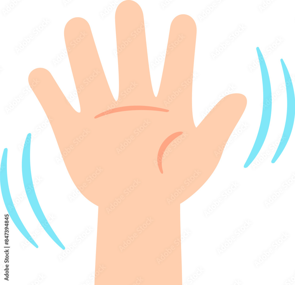 Obraz premium 開いた手を振る仕草