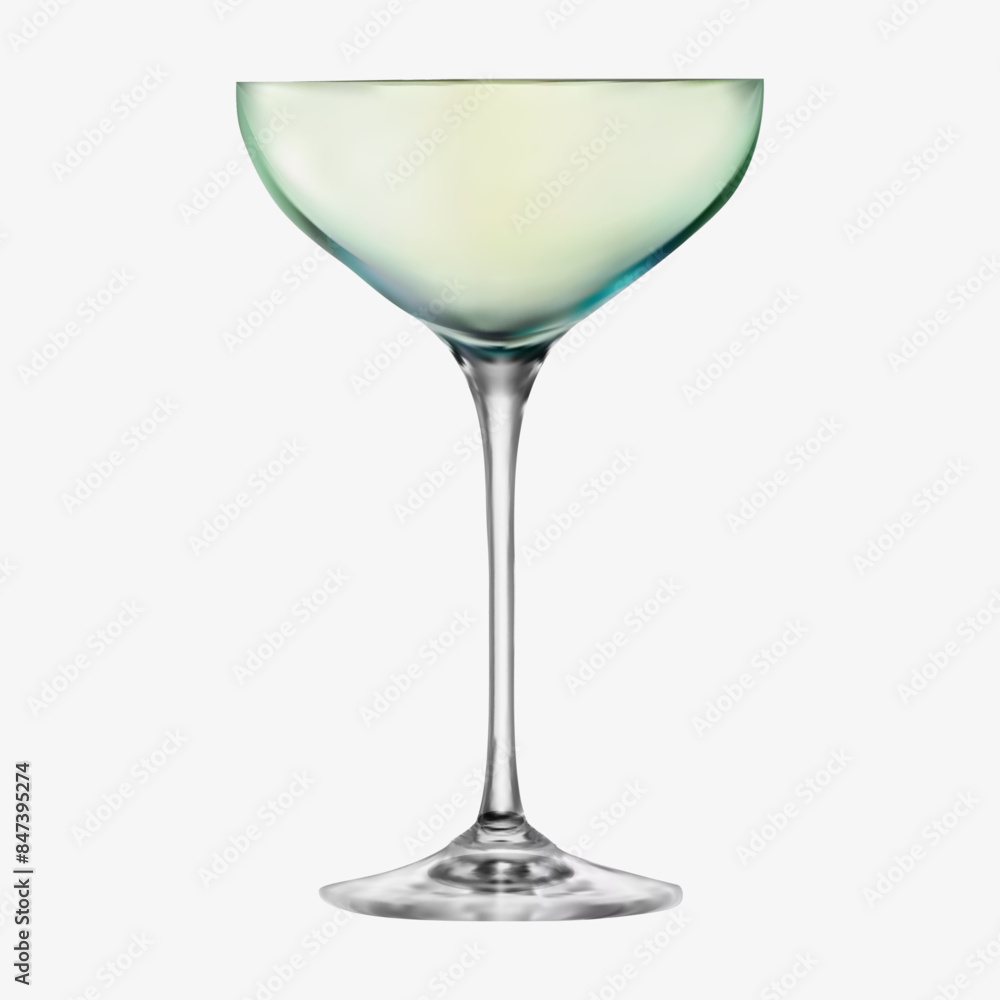 Realistic martini glass isolated on white background Realistic martini glass isolated on white background