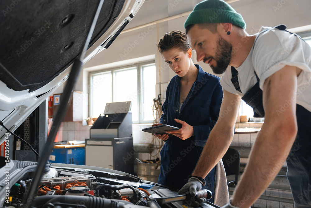 Car repair in the garage Car repair in the garage