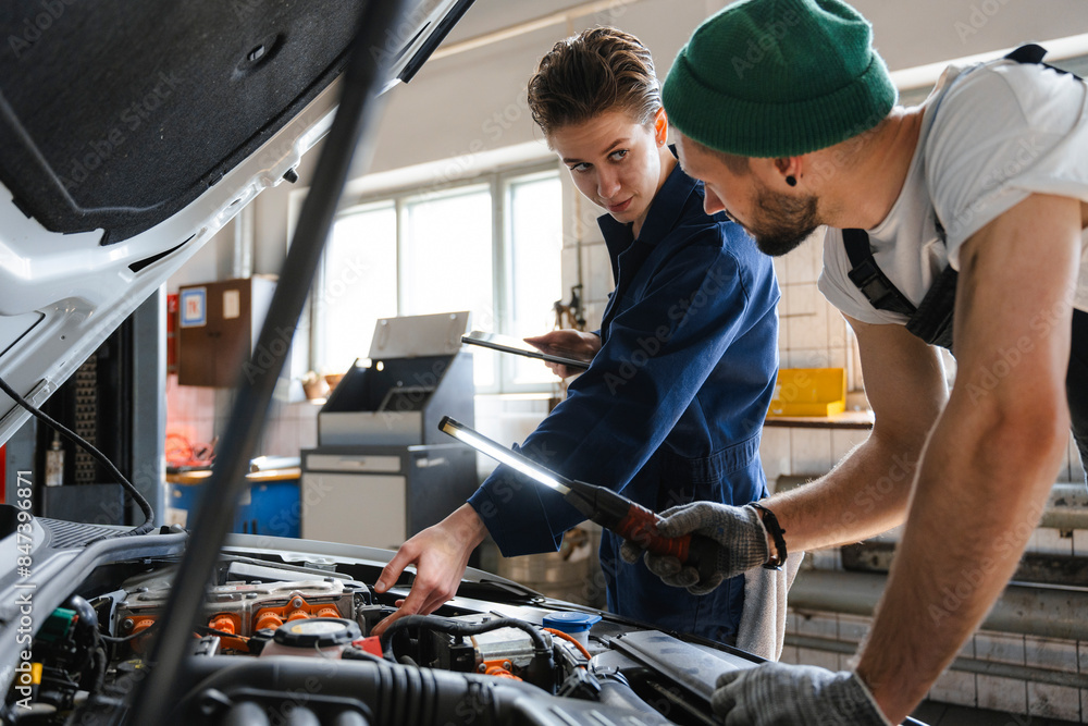 Car repair in the garage Car repair in the garage