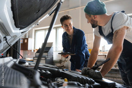 Car repair in the garage photo