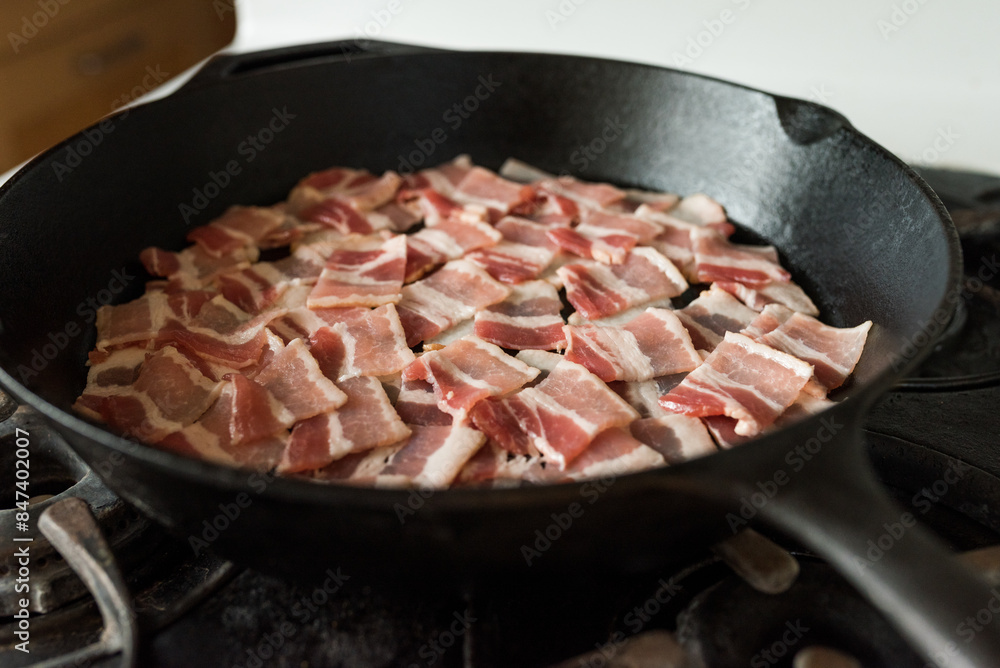 Bacon in pan Bacon in pan