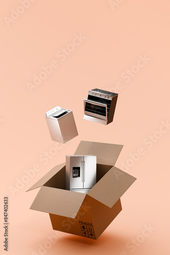 Home appliance delivery concept photo