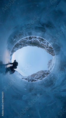 Arctic circle tiny planet of ice - climate change tipping point photo