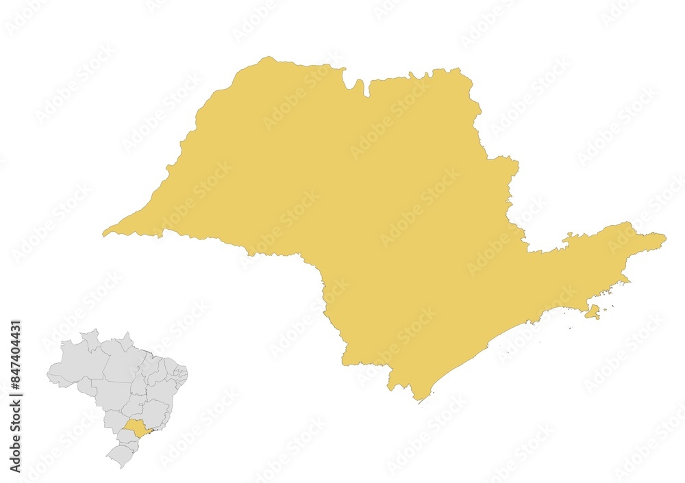 Obraz premium Mapa del estado de São Paulo en Brasil