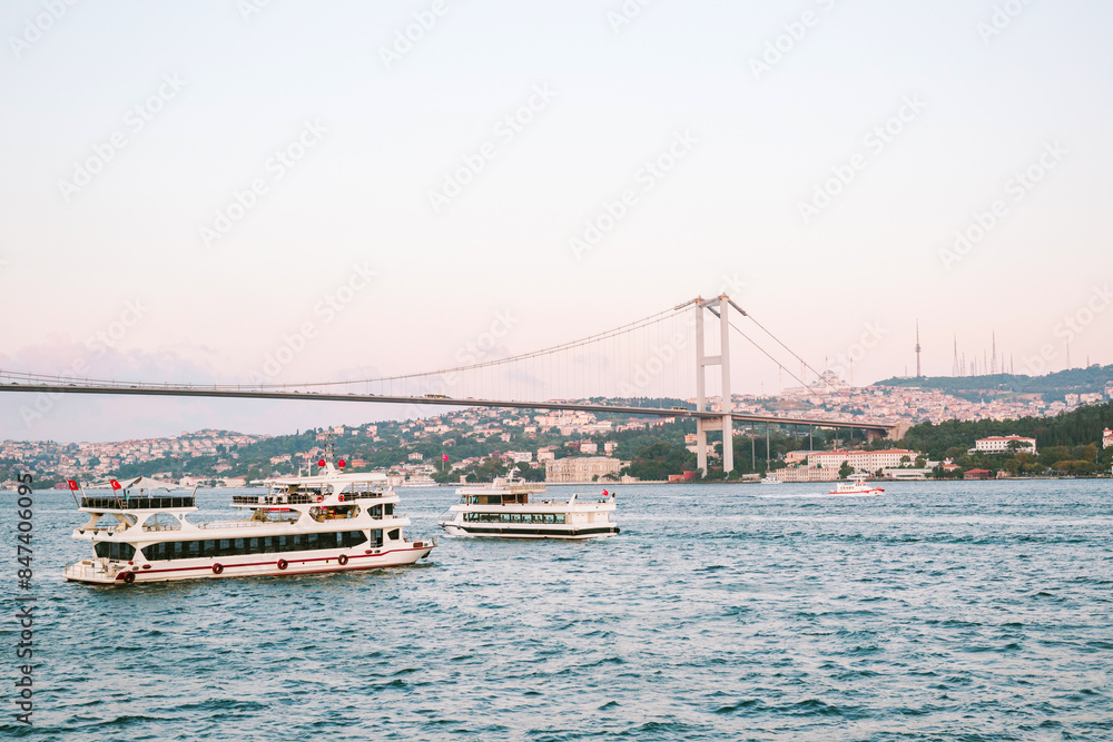 Sunset Ferry Ride by Bosphorus Bridge Sunset Ferry Ride by Bosphorus Bridge