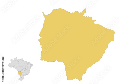 Mapa del estado de Mato Grosso do Sul​ en Brasil