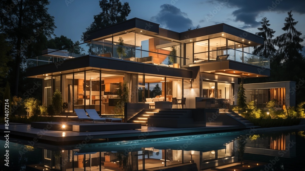 Modern Glass Villa- expansive windows Modern Glass Villa- expansive windows