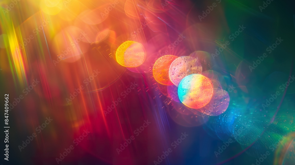 Colorful rainbow crystal light leaks with a blurred effect Colorful rainbow crystal light leaks with a blurred effect