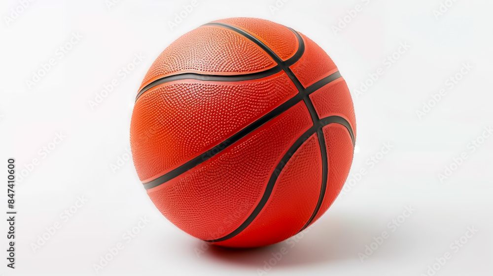 Fototapeta premium A basketball is placed on a white background.