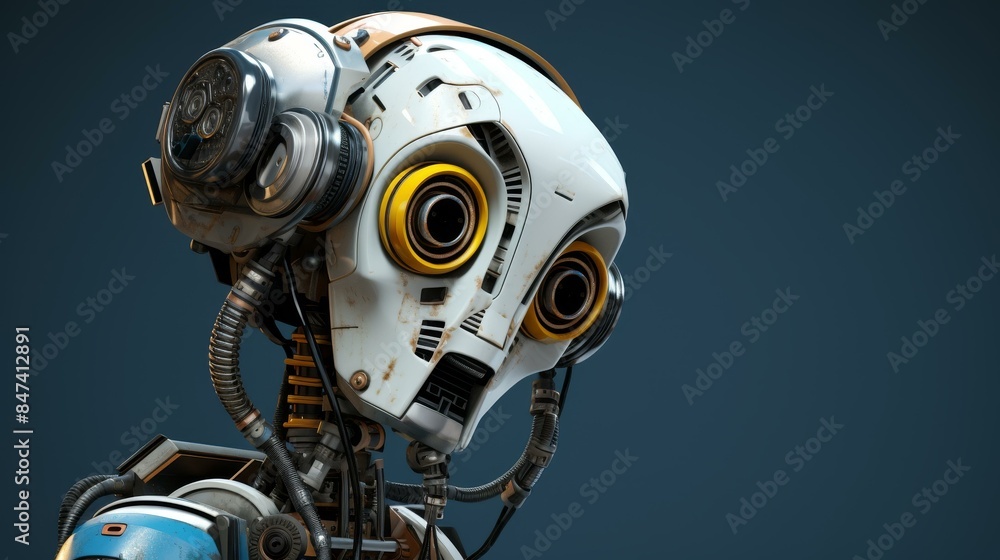 Fototapeta premium Explore the innovative world of speaking robot Generative AI with powerful content creation capabilities.