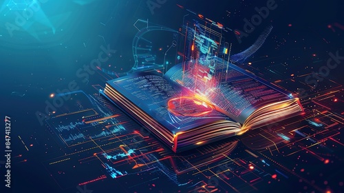 Futuristic Learning with a Modern Digital Book: AI Generated Image