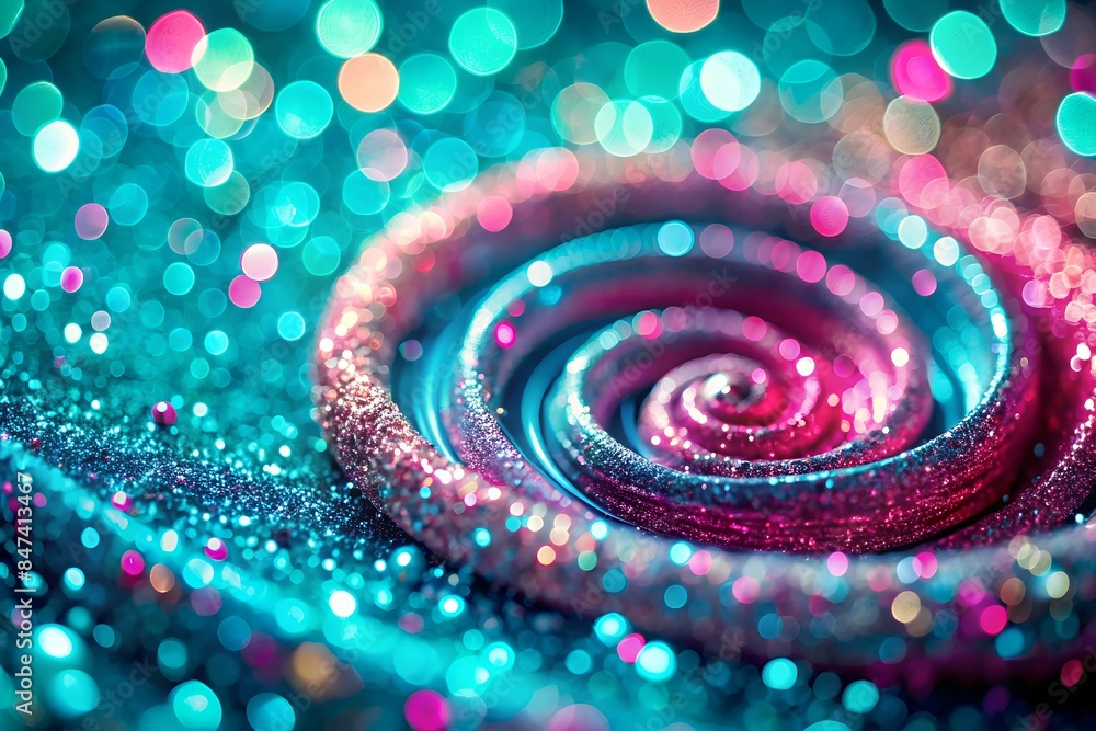Mesmerizing Glitter Spiral In Shades Of Blue And Pink Mesmerizing Glitter Spiral In Shades Of Blue And Pink