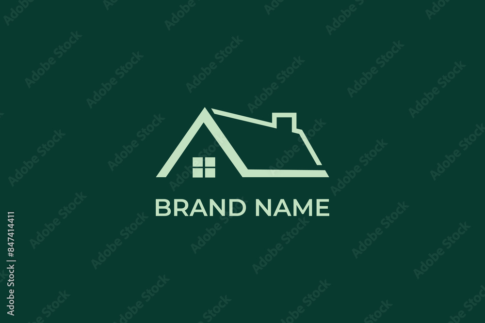 Obraz premium modern home real estate logo, letter A modern real estate logo, letter A and luxury home logo, construction logo, logomark