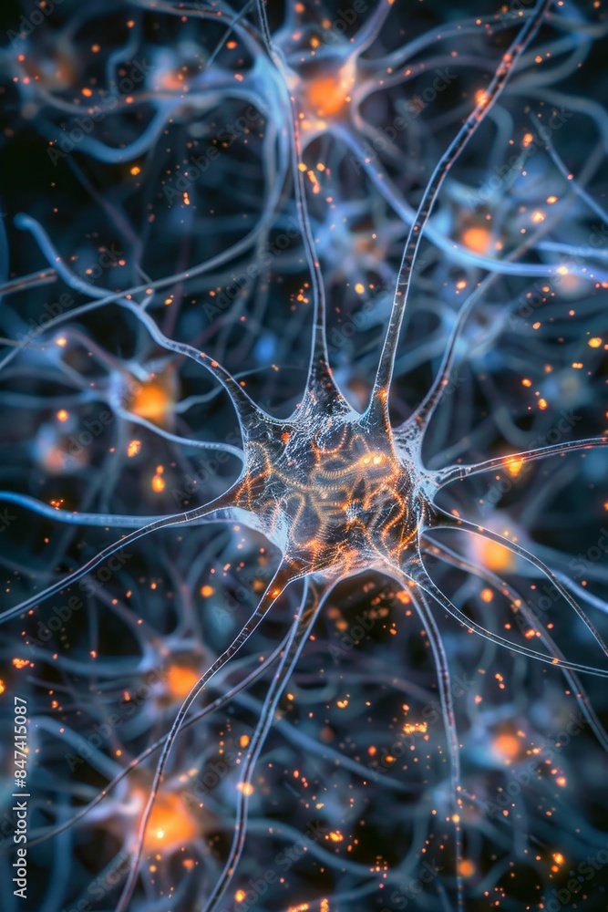 Fascinating Insights into Brain Function: Microscopic View of Brain Cells Revealing Neural Network Connectivity and Depth of Field Fascinating Insights into Brain Function: Microscopic View of Brain Cells Revealing Neural Network Connectivity and Depth of Field