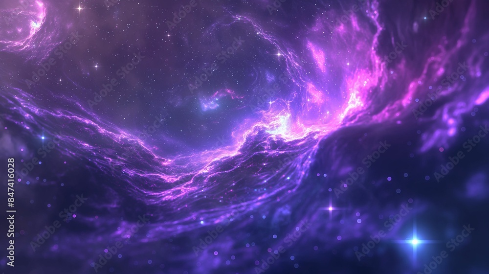 Purple cosmic nebula with stars in deep space. Purple cosmic nebula with stars in deep space.