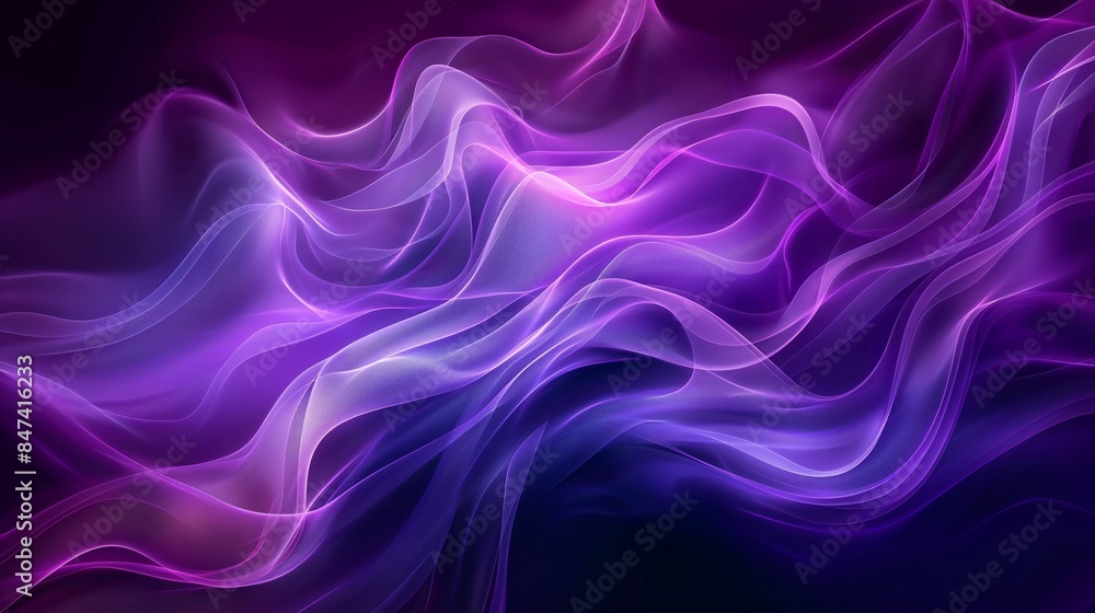 Abstract purple silk fabric waves on a dark background. Abstract purple silk fabric waves on a dark background.
