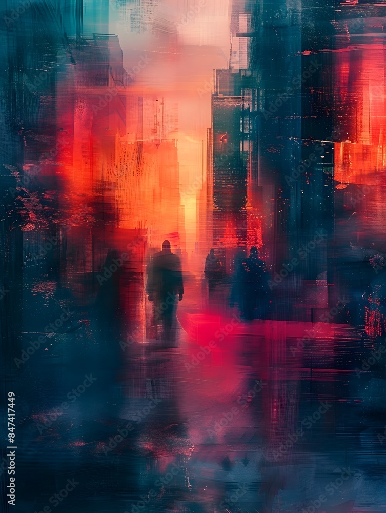 Fototapeta premium Mesmerizing Chromatic Abstract Geometric Digital Art Masterpiece in Surreal Phantasmagorical Realm