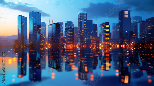 beautiful cityscape in night time 