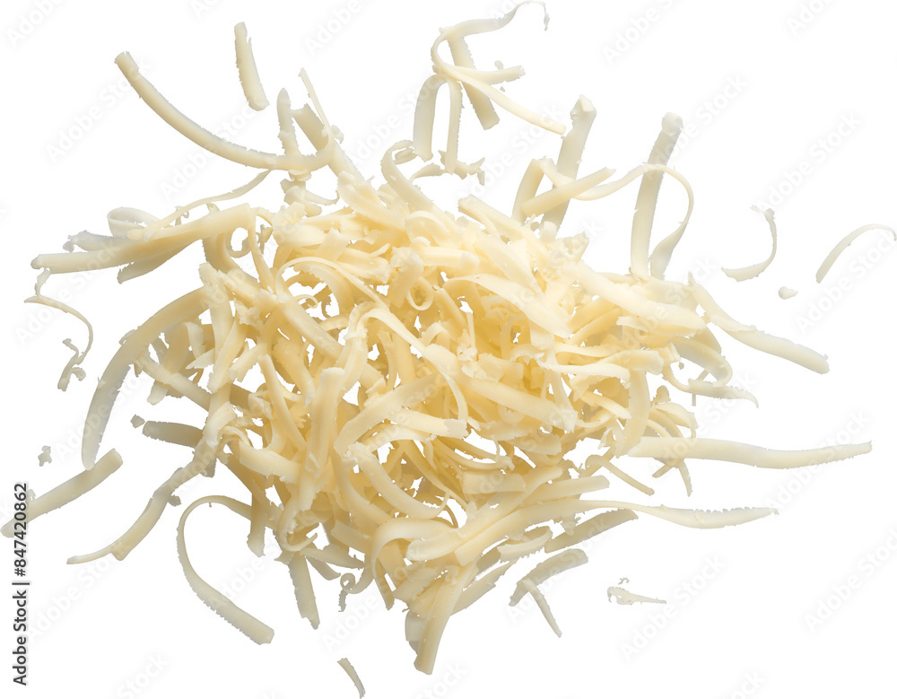 Ταπετσαρία Grated Mozzarella Cheese Pile Top View isolated on transparent background