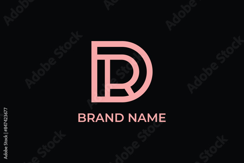 Letter RD abstract logo, letter PD iconic business logo, letter RD line art finance investment company logo
