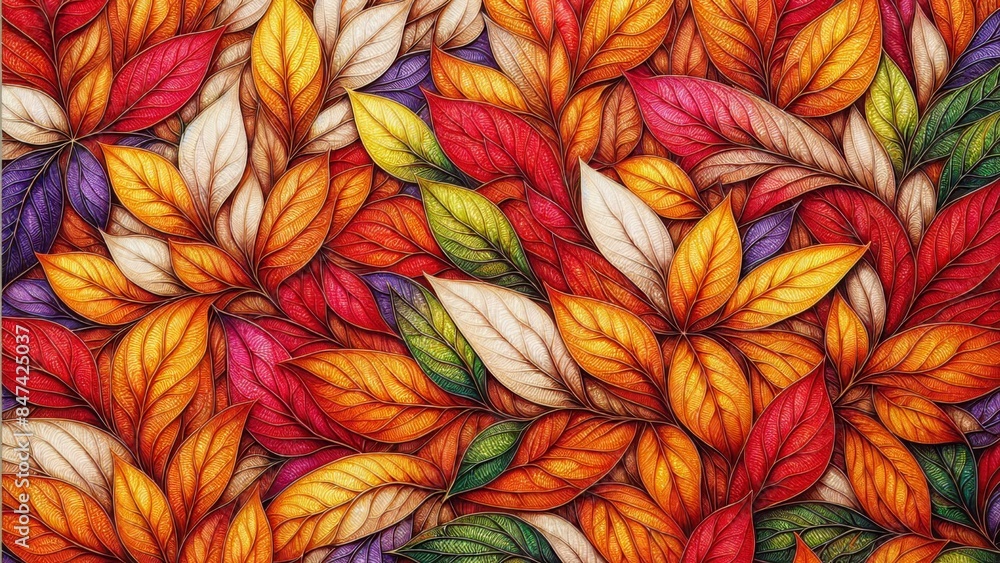 Multicolored creative 3d laeaves pattern Multicolored creative 3d laeaves pattern