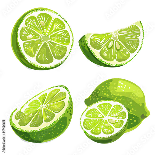 lime collage images. Isolated On Transparent Background © MDQDigital