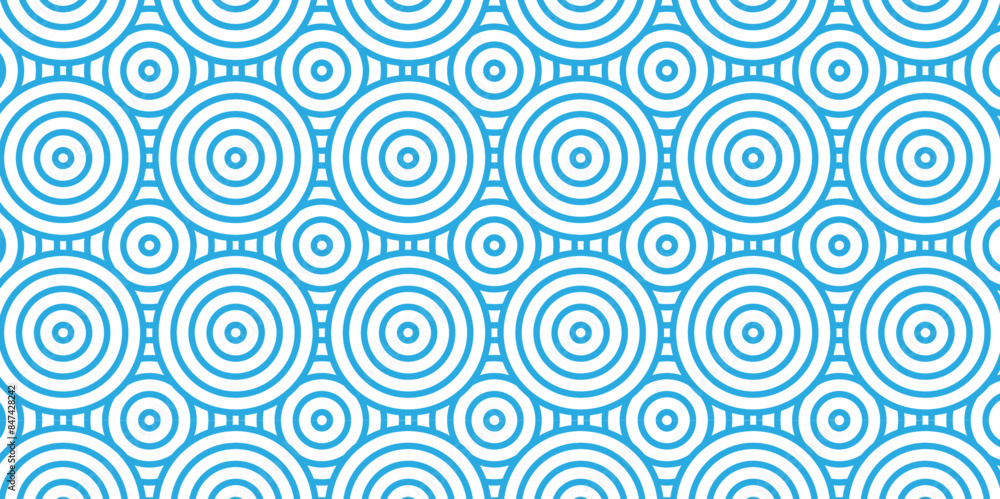 Overlapping Pattern Minimal diamond geometric waves spiral and abstract circle wave line. blue color seamless tile stripe geometric create retro square line backdrop pattern background.
Overlapping Pattern Minimal diamond geometric waves spiral and abstract circle wave line. blue color seamless tile stripe geometric create retro square line backdrop pattern background.