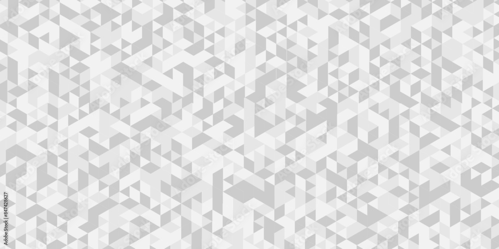 Vector geometric seamless diamond technology white and gray triangle element light background. Abstract digital grid light pattern white Polygon Mosaic triangle, business and corporate background.
Vector geometric seamless diamond technology white and gray triangle element light background. Abstract digital grid light pattern white Polygon Mosaic triangle, business and corporate background.