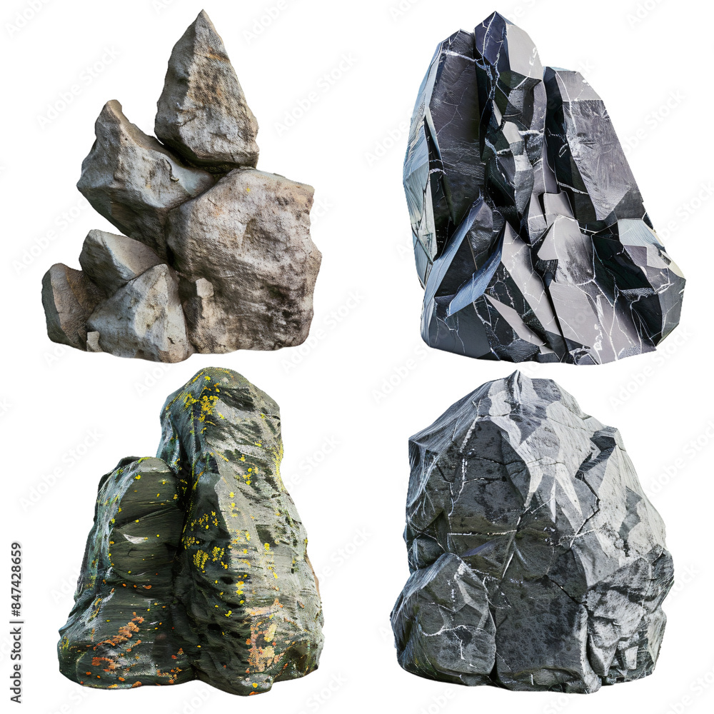 rocks collage images. Isolated On Transparent Background rocks collage images. Isolated On Transparent Background