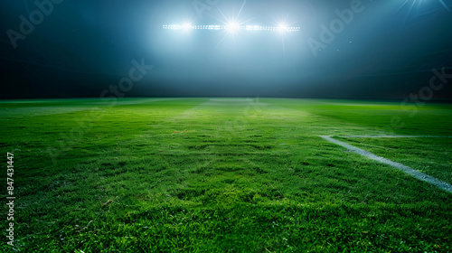 soccer field with spotlights