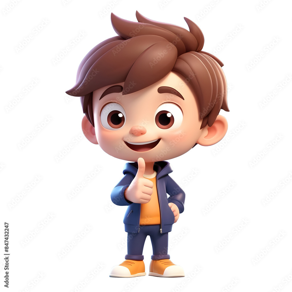 Fototapeta premium 3d icon a man with finger gestures