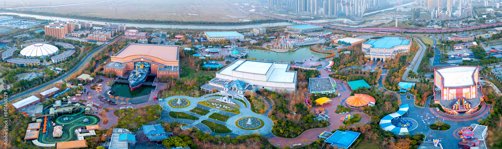 Fototapeta premium Aerial Photography of Scenery in Fangte Tourist Area, Ningbo City, Zhejiang Province, China
